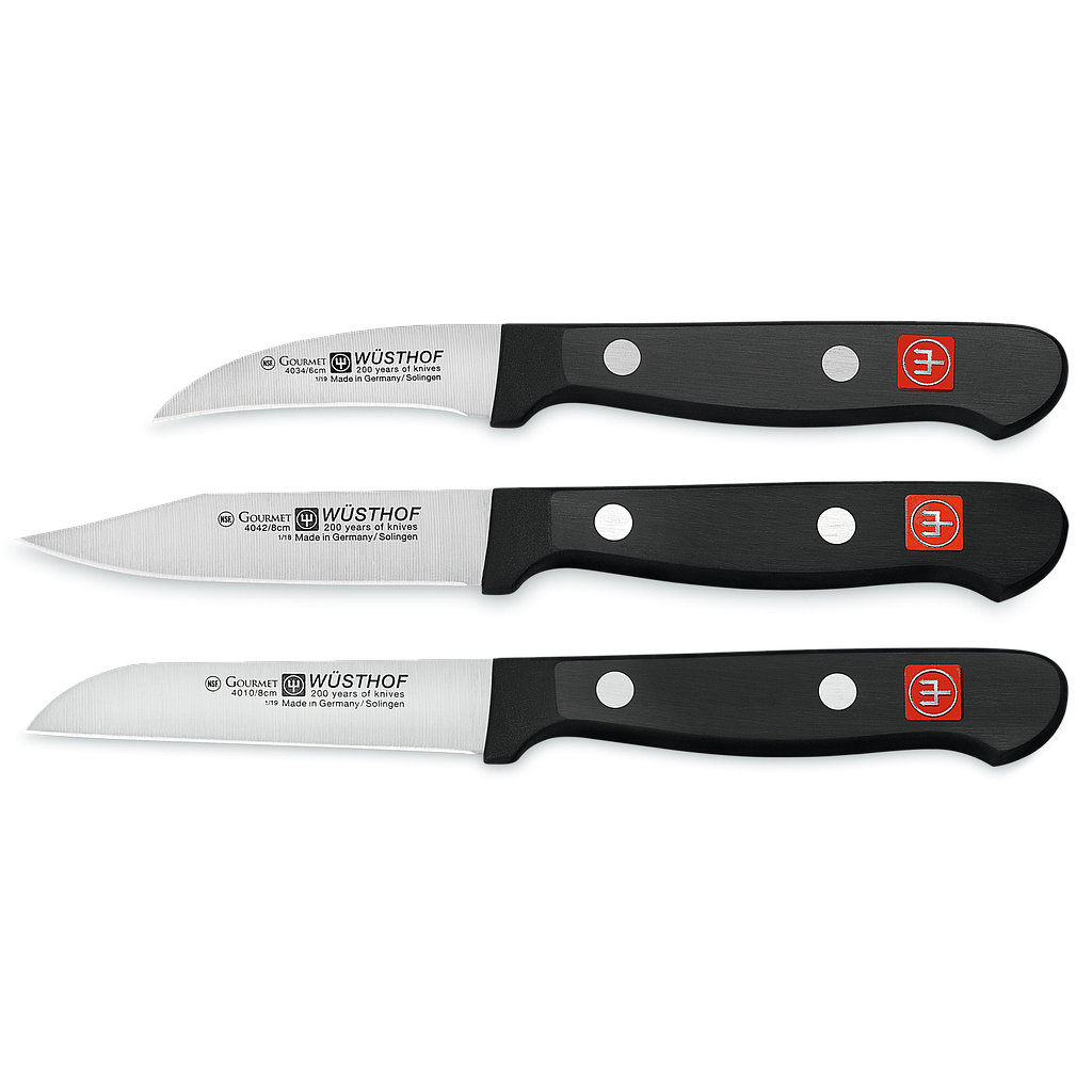 Set de 3 cuchillos para legumbres Gourmet (cuchillo para pelar de 6 cm. y 2 cuchillos para vegetales de 8 cm.) - Wusthof