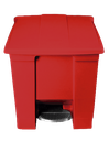 Papelera Pedal 30 Lts uv, color rojo reciclaje  - Rubbermaid