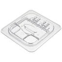 Tapa bisagra muesca azafate 1/6 policarbonato transparente Cambro