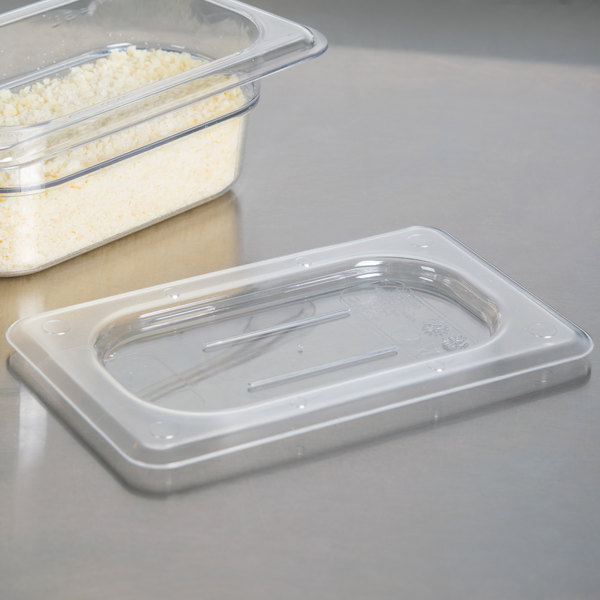 Tapa plana azafate de 1/9 policarbonato transparente Cambro