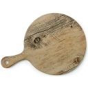 Tabla de exhibición circular en melamina acabado madera de roble de 7.75&quot; de diámetro con asa - GET 