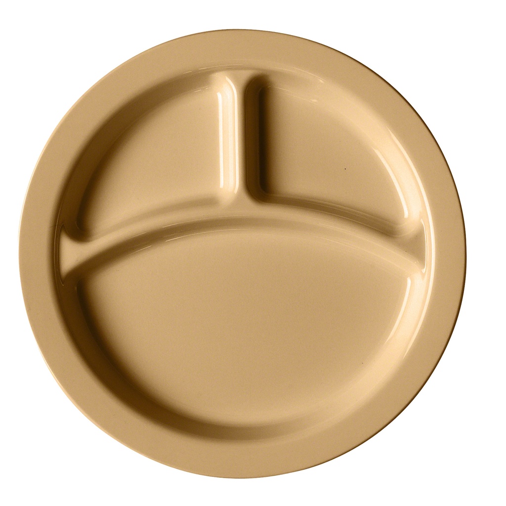 Plato compartimientos policarb borde delgado 9" 22.8cm beige - Cambro USA