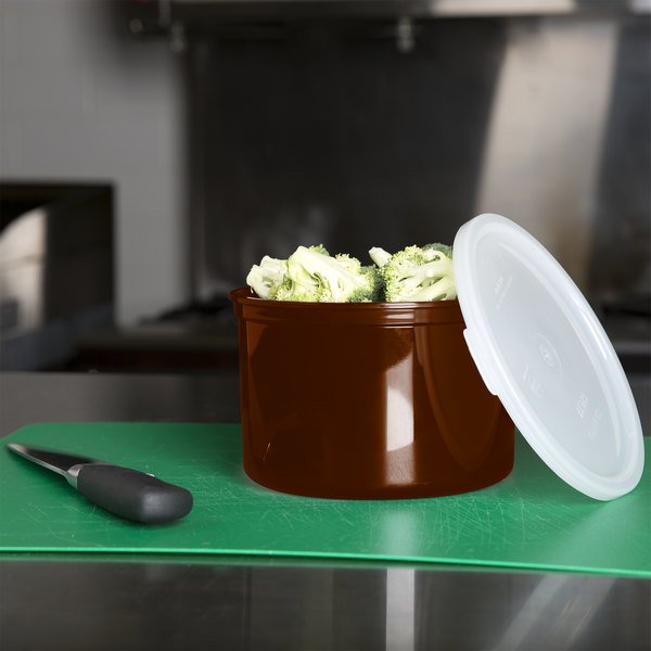 Tarro con tapa para almacenar alimentos 1.4lts - color castaño - Cambro