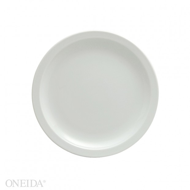 Plato llano ala angosta porcelana 16.3cm blanco brillantes  - Oneida