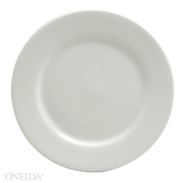 Plato llano redondo porcelana 30 cm blanco brillante  - Oneida