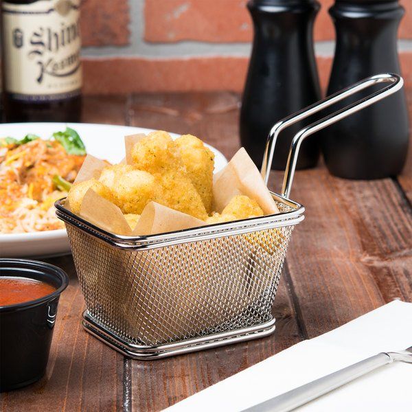 Canastilla de fritura (4" x 3.25") porción individual para servir - GET
