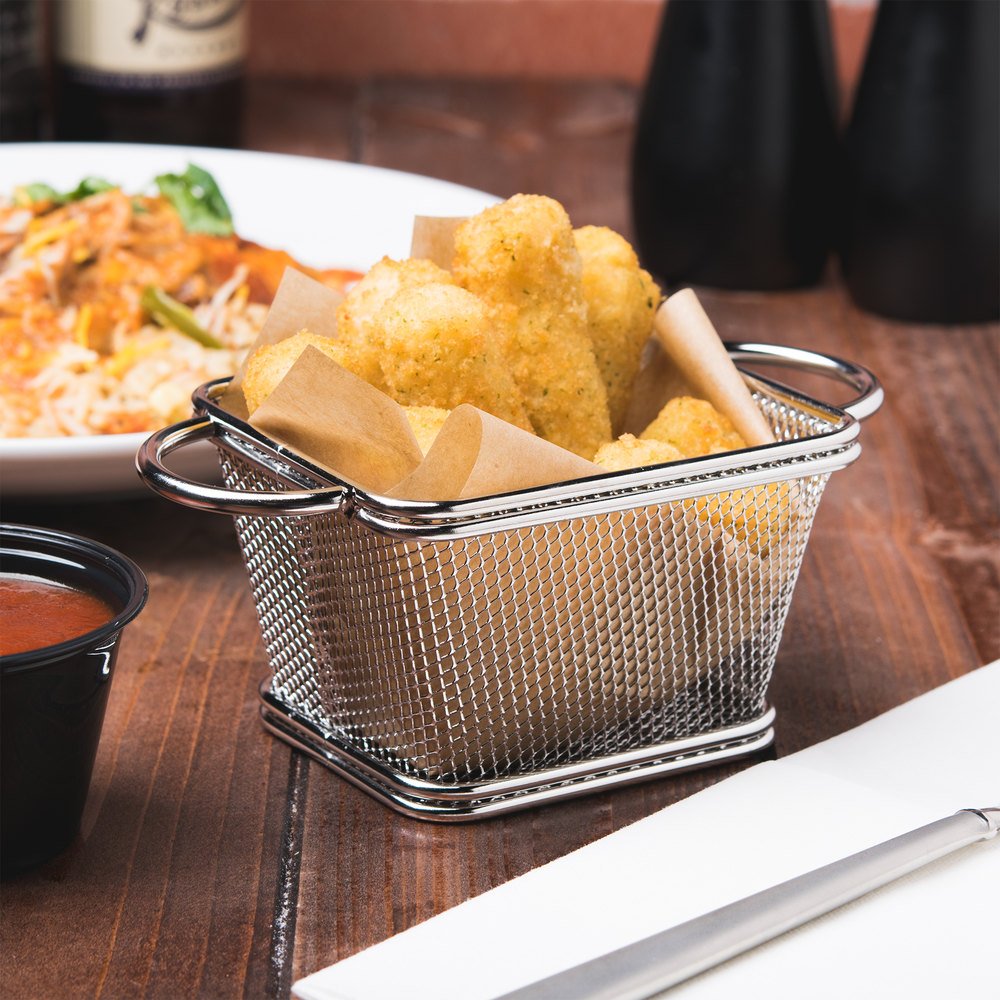 Canastilla para servir con asas redondas (4" x 3.25") (Outlet) - GET