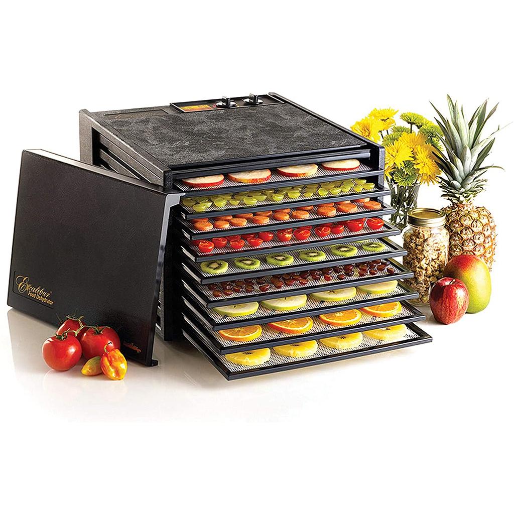 Deshidratador negro de 9 bandejas con timer - Excalibur