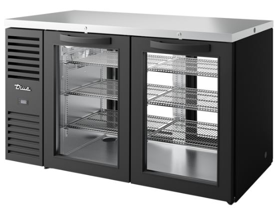 Refrigerador de bar de 60" Pass-thru con puertas deslizantes de vidrio Low-E - True