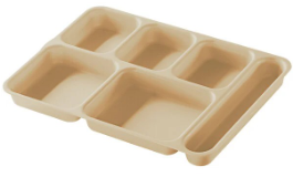 [10146DCW133] Bandeja 6 compartimientos 25.4 x 36 cm policarbonato beige - Cambro USA