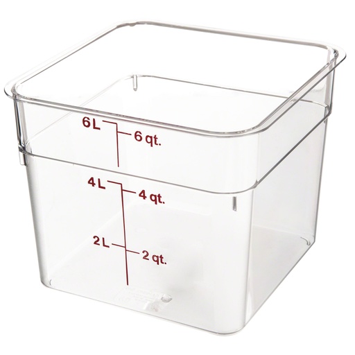 [6SFSCW135] Recipiente cuadrado 5.7lts. policarbonato transparente - Cambro China