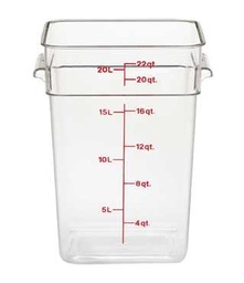 [22SFSCW135] Recipiente cuadrado 20.8lts policarbonato transparente - Cambro