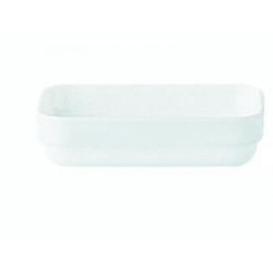 [27473] Fuente Rectangular Blanca de Vidrio Templado Restaurante, 16 1/4 oz - Arcoroc