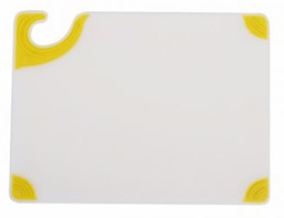 [CBGW152012YL] Tabla de corte de 15&quot; x 20&quot; blanca Saf-T-Grip con esquinas de color amarillo - San Jamar