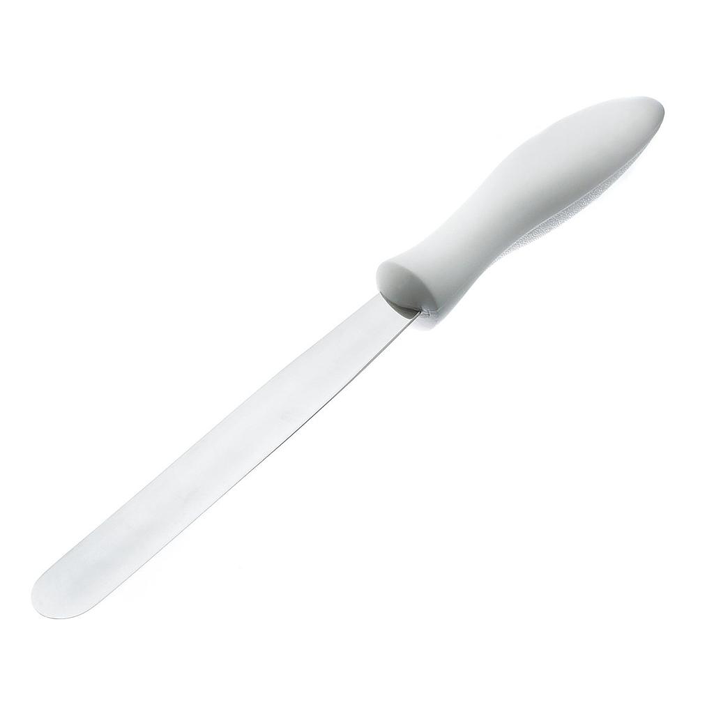 [574390] Espátula de pastelería de 10&quot; mango blanco y lamina en acero inoxidable - Browne
