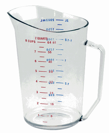 Jarra medidora transparente de 1 lt en policarbonato - Cambro