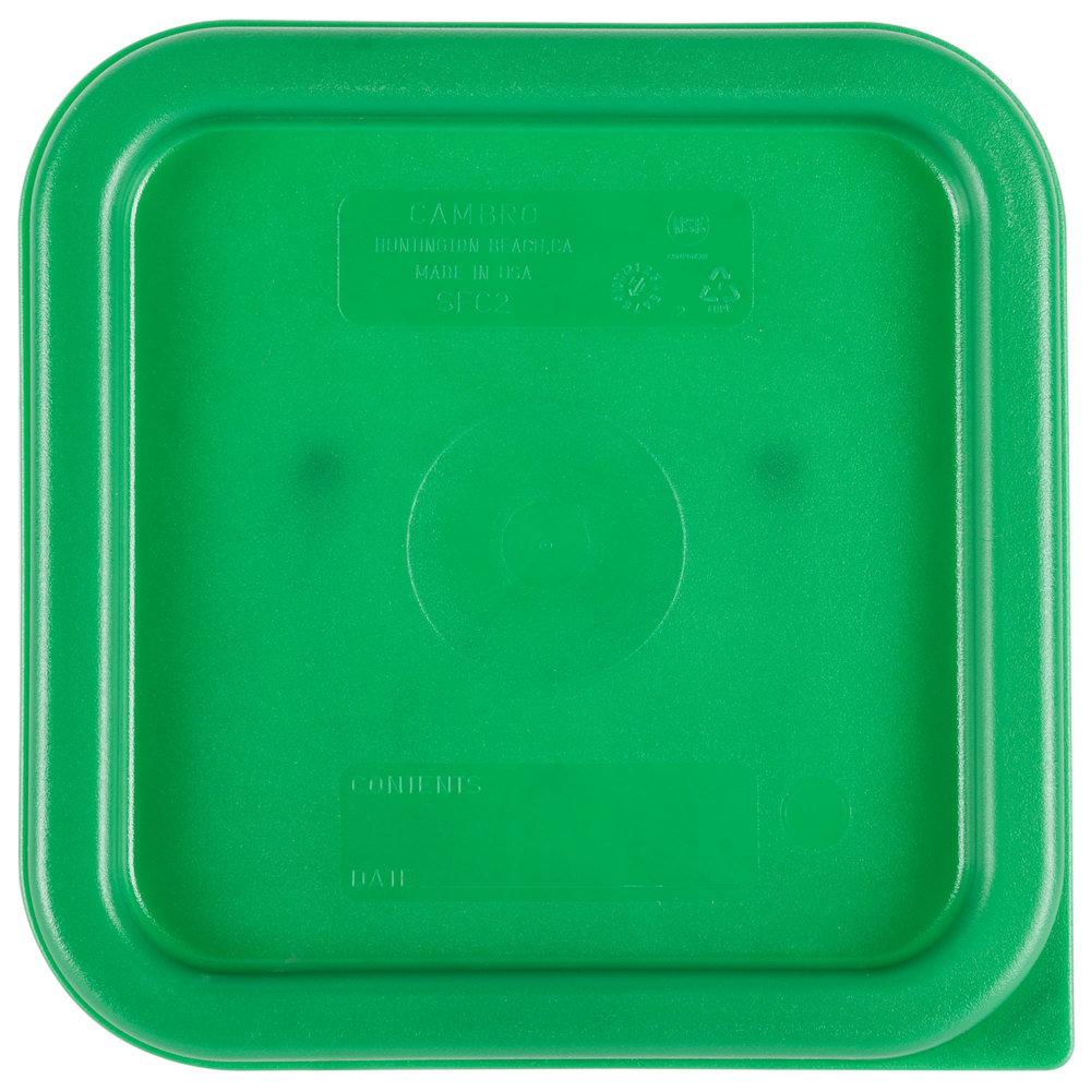 Tapa para los recipientes cuadrados 1.9 y 3.8lt verde - Cambro