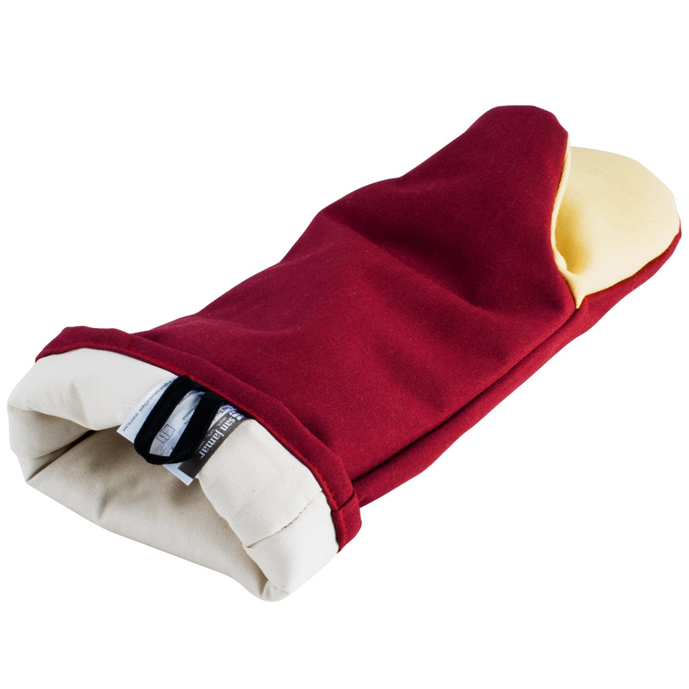 Guante puppet rojo 33 cm con kevlar resiste 280ºc - San Jamar