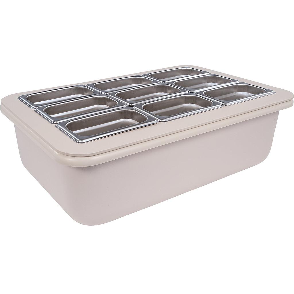 Contenedor frio de 6&quot; con organizador para 9 GN de 1/9 - Carlisle