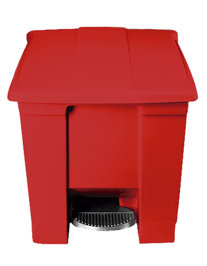 Papelera Pedal 30 Lts uv, color rojo reciclaje  - Rubbermaid