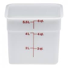 Recipiente cuadrado 5.7lts. polietileno blanco Cambro