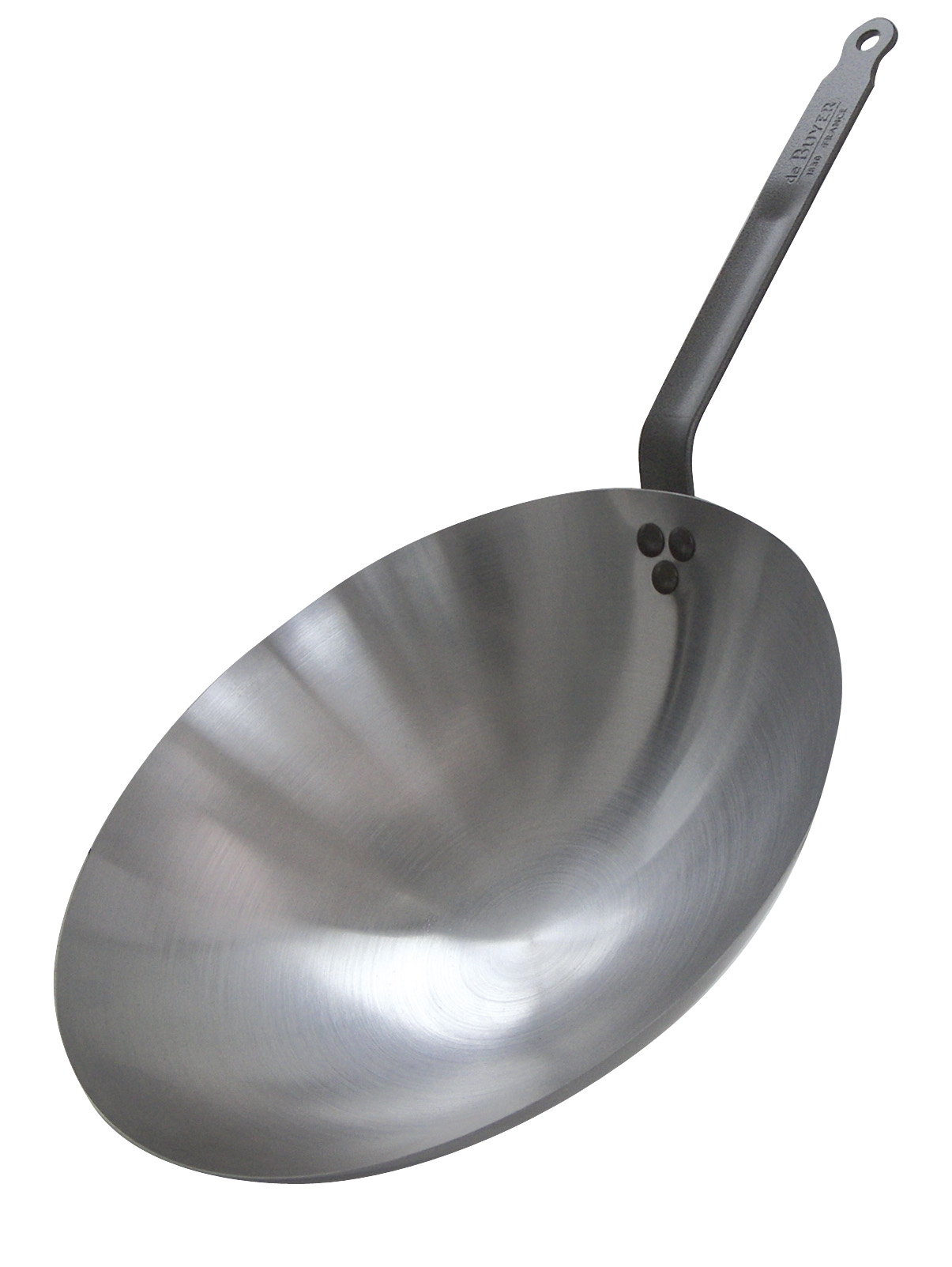 Wok de acero 35.5cm mango con chapa de hierro - De Buyer