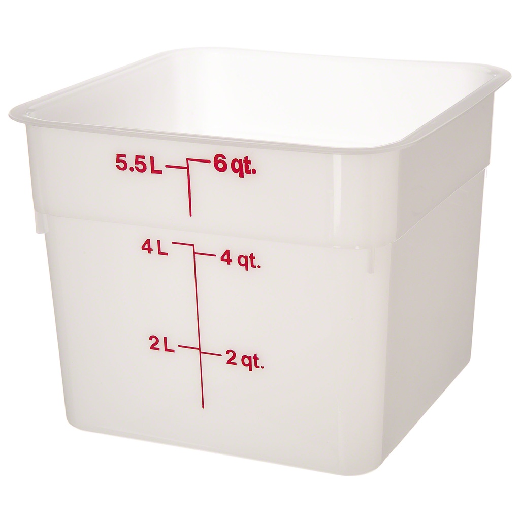 Recipiente cuadrado 5.7lts. polietileno blanco - Cambro