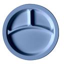 Plato 3 compartimientos policarb borde delgado 9" 22.8cm azul - Cambro