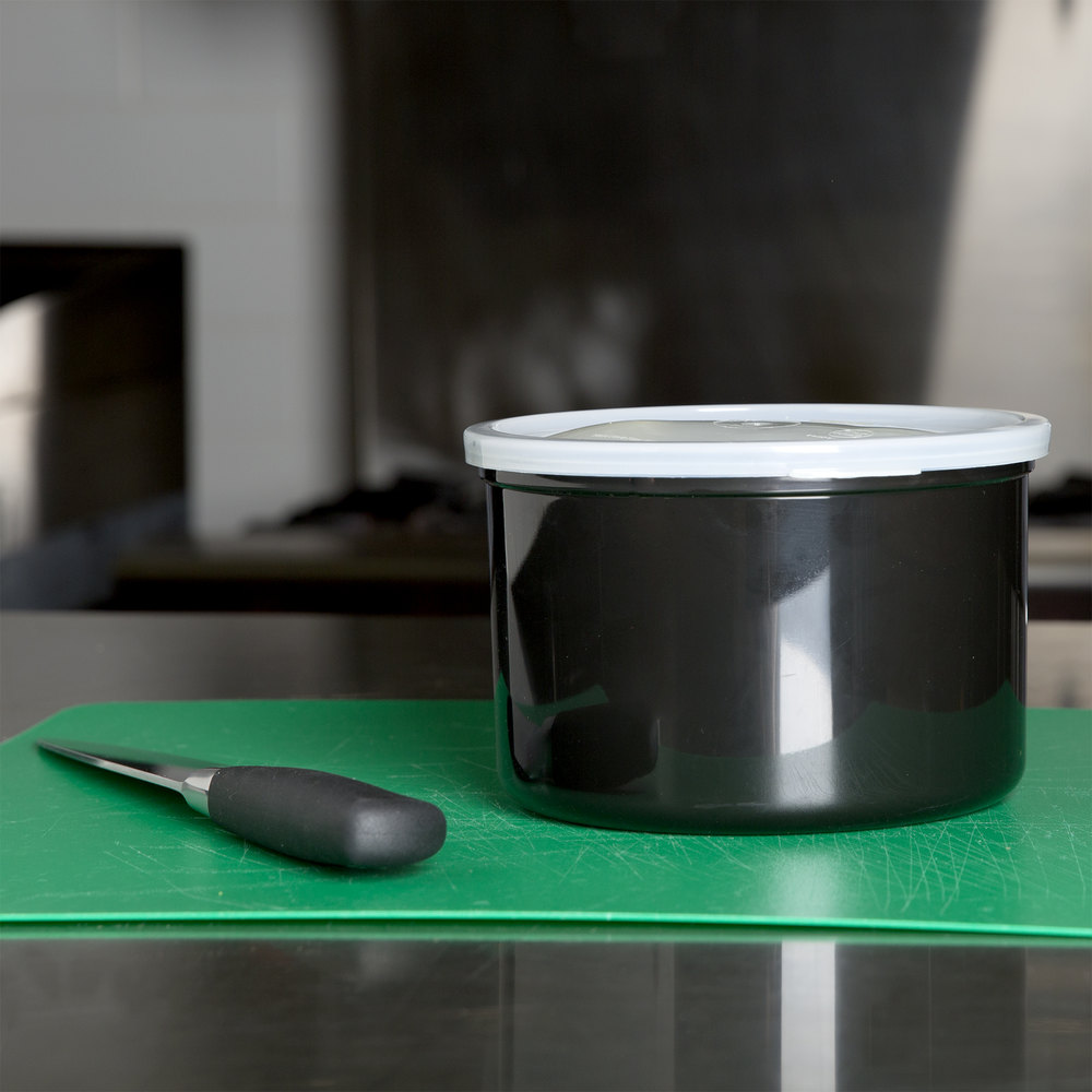 Tarro con tapa para almacenar alimentos 1.4lts - color negro - Cambro USA