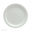 [F8000000143-O] Plato Llano Redondo Ala Angosta de Porcelana Blanco Brillante,  23.8 cm  - Oneida