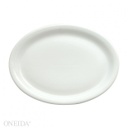 [F8000000359-O] Plato Ovalado con Ala Angosta de Porcelana Fina Blanco Brillante, 28.8 cm - Oneida