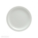 [F8000000118] Plato llano ala angosta porcelana 16.3cm blanco brillantes  - Oneida