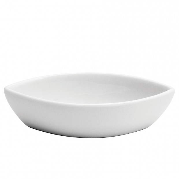 Plato Salsa Barca Porcelana Blanco Brillante 2 oz - Oneida