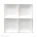 [F8010000946] Plato cuadrado 4 compartimentos porcelana 24.7cm blanco brillante Oneida