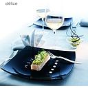 [C9867] Plato Postre Negro de Vidrio Templado Delice, 19 cm - Arcoroc