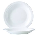 [57971] Plato Hondo Blanco Ala Angosta de Vidrio Templado, 22.5 cm - Hoteliere - Arcoroc