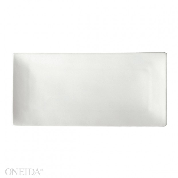 Plato rectangular sushi porcelana 27.5 x 13.3cm blanco brillante Oneida