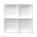 [F8010000945-O] Plato Cuadrado 4 compartimientos de Porcelana Blanca Brillante, 20.0 cm - Oneida