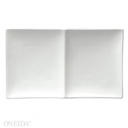 [F8010000893-O] Plato Rectangular 2 Compartimientos Blanco Brillante en Porcelana, 25.4 x 15.0 cm - Oneida