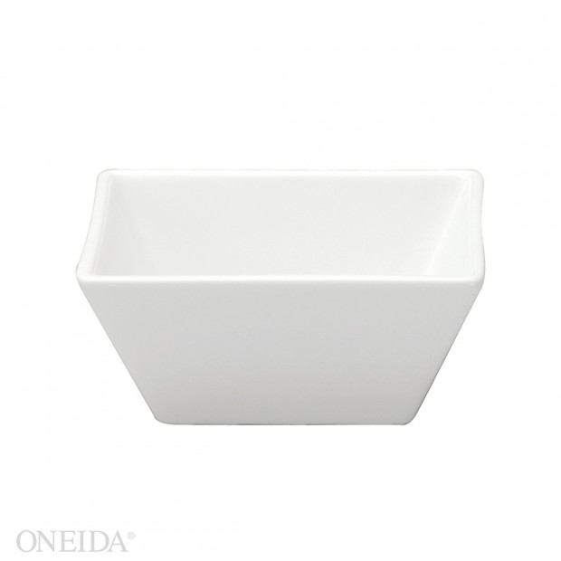 Tazón cuadrado porcelana 370ml -12.5cm blanco brillante  - Oneida