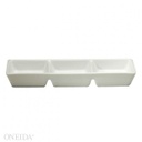 [R4020000945] Plato rectangular 3 campos porcelana fina 18.3cm fusión Oneida