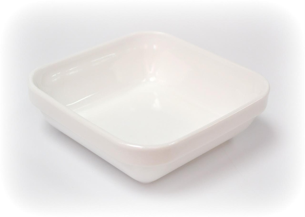 Fuente Cuadrada Blanca Restaurante De Vidrio Templado, 11x11cm - Arcoroc