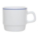 [25582-O] Taza Blanca de Vidrio Templado Filet Delft, 7 1/4 oz - Arcoroc