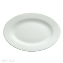 [R-448-0000-387-O] Plato ovalado blanco brillante ala ancha 37cm  - Oneida