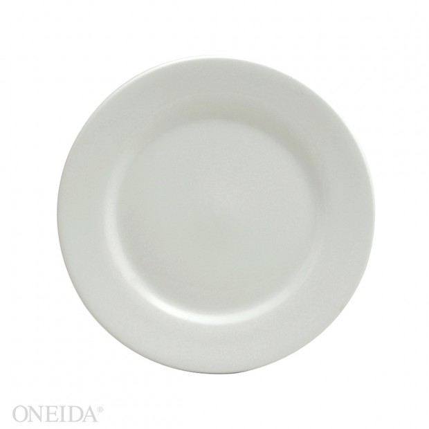 Plato redondo blanco brillante ala ancha 18 cm Oneida