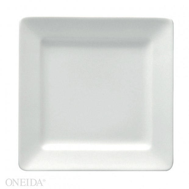 Plato Cuadrado de Porcelana Fina Ala Ancha, 25.8 cm (Outlet) - Oneida