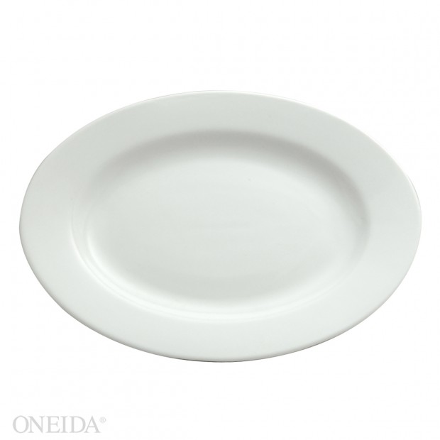 Plato ovalado blanco brillante ala ancha 30 cm - Oneida