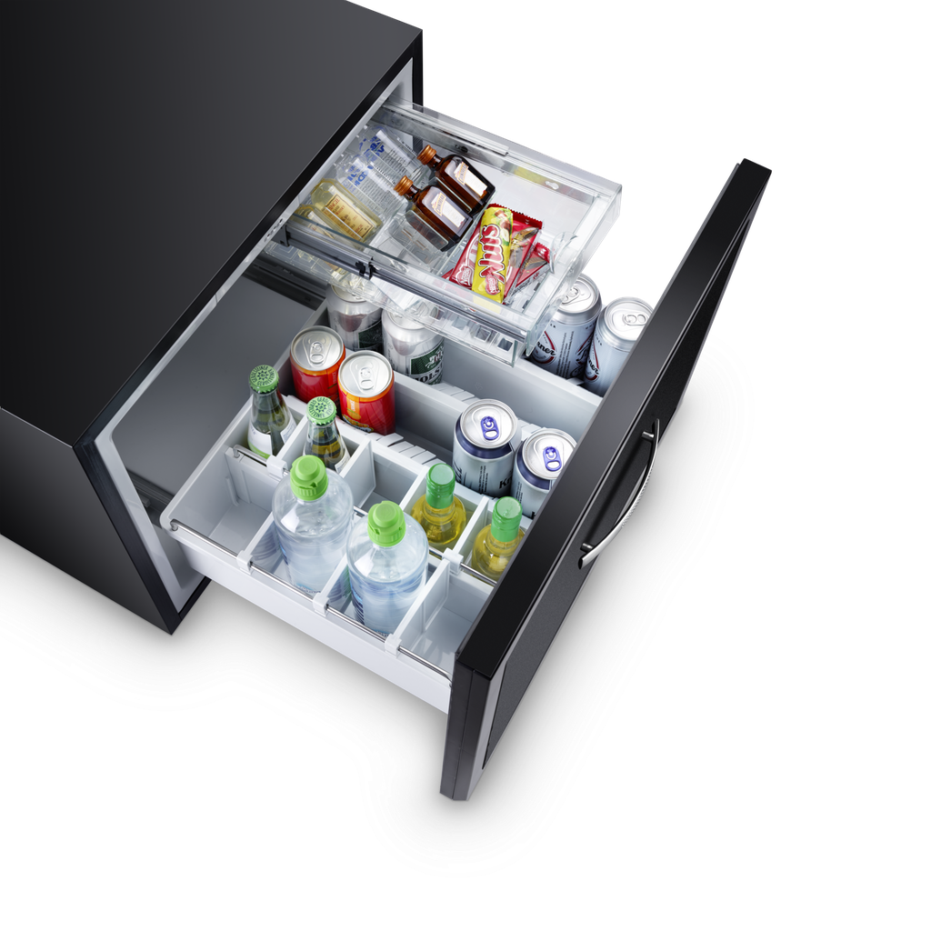Minibar de 45 lt con cajón para panel proporcionado por el hotel, sin cerradura - Dometic