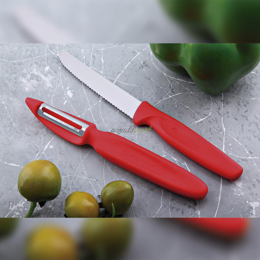 Juego de cuchillo y pelador - Color Rojo - Wusthof
