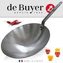 [5114.35] Wok de acero, mango con chapa de hierro 35.5 cm - De Buyer